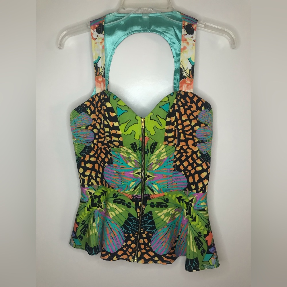 NWT 2b Bebe peplum top M